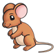 Brown Mouse with pink ears
