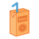 Orange Juice Box with a blue straw