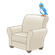 White Chair with blue bird