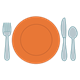 Table Setting with orange plate