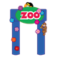 Zoo Gate with a toucan and monkey