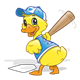 Baseball Duck with bat and base