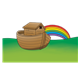 Noah's Ark with a rainbow