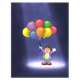 Clown in Spotlight with balloons