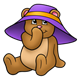 Teddy Bear wearing a purple hat