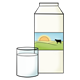 Milk Carton with a glass of milk