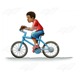 Boy Riding Blue Bike