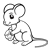 Mouse with Cheese Line PNG