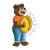 Bear Playing Cymbals Color PNG