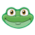 Green Frog Head Color PNG