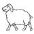Happy Sheep Line PNG