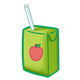 Apple Juice Box with a straw