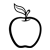 Red Apple 1 Line PNG