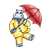 Rainy Day Hippo Color PNG