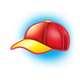 Baseball Cap with a blue background