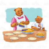 Bear Cutting Pie