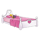 Sleeping Girl in a pink bed
