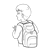 Boy with Toy Line PNG