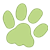 Green Paw Print Color PNG