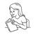 Girl Reading Book Line PNG