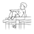 Relaxed Boy on Dock Line PNG