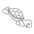 Diving Turtle Line PNG