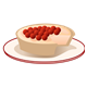 Cherry Cheesecake on a plate