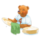 Bear Drying Dishes 