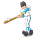 Blue Batter hitting a ball