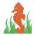 Orange Sea Horse Color PNG