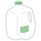 Gallon Milk Jug with a green cap