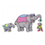 Circus Elephants and Clown Color PDF