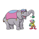Circus Elephant and Clown 