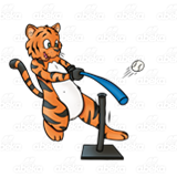 Tiger Playing T-Ball