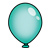 Teal Balloon Color PNG