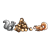 Two Squirrels with Nuts Color PNG