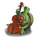 Turtle Making Music playing the cello