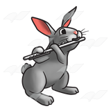 Rabbit with Flute