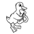Duck with Saxophone Line PNG