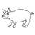 Standing Pig Line PNG