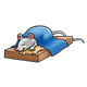 Sleeping Mouse with blue blanket