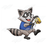Raccoon with Bell