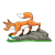 Fox with Ball Color PNG