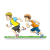 Sprinting Boys Color PNG