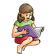 Girl Reading Book purple