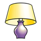 Purple Lamp with yellow shade
