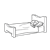 Boy in Bed Line PNG