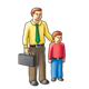 Father and Son with suitcase, briefcase