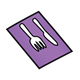 Purple Napkin with fork and knife