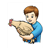 Boy Holding Chicken Color PDF